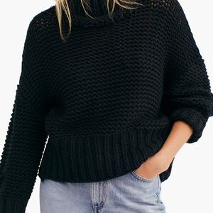 Free People My Only Sunshine Black Sweater